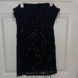 Wild Fable Black Strapless Dress with Sequins